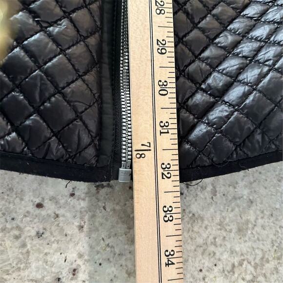 Michael Kors Women's Black moto bubble jacket Quilted Coat M 3/4 length Winter - Picture 15 of 15